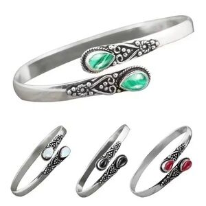 Lucky Brand Vintage Ethnic Style Carved Floral Adjustable Open Cuff Bracelet